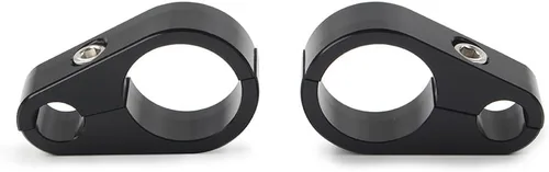 Miniatura 5 de 2 clips de abrazadera de cable de embrague de freno de motocicleta para manillar Harley de 1 pulgada, 1 agujero, negro