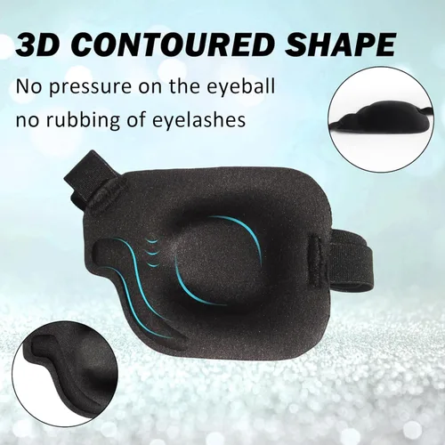 Miniatura 2 de 2 parches para ojos 3D para adultos, parche médico ajustable para ojos perezosos, negro grande (izquierdo y derecho)