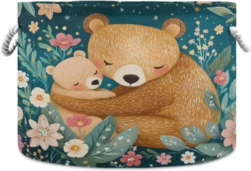 Miniatura 27 de senya Cesta de almacenamiento grande plegable bolsa de ropa redonda plegable de tela para ropa sucia cesta de lavado plegable para niños coches