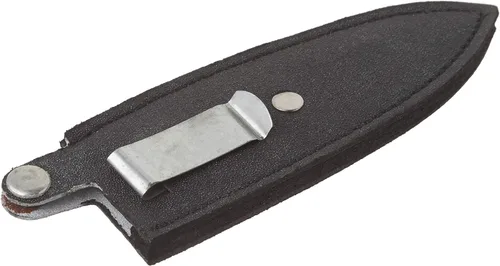 Miniatura 4 de SZCO Supplies - Cuchillo para botas con mango de madera de 9 pulgadas con hoja de acero inoxidable, protector de latón, pomo y funda de clip