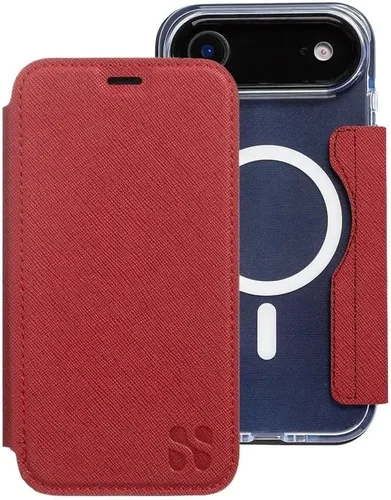 Miniatura 49 de SafeSleeve Funda de piel tipo cartera desmontable para iPhone 14 con bloqueador EMF para teléfono celular con 3 tarjeteros y soporte ajustable
