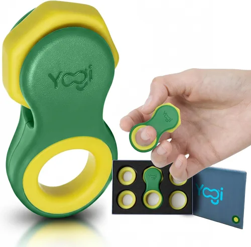 Miniatura 15 de Yogi Fidget Toy para adultos y niños – Juguete sensorial para aliviar el estrés con 5 anillos de silicona para los dedos – Fidget silencioso