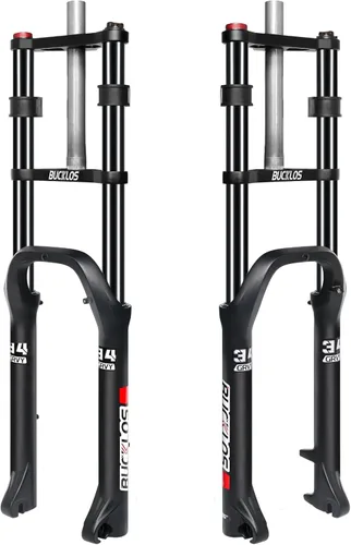 Miniatura 10 de BUCKLOS 20 pulgadas 4.0 Fat Tire Bike Suspension Tenedor, 7.087 in Travel 5.315 in Spacing Hub 0.354 in QR Ebike Oil MTB Fat Fork, Doble Corona