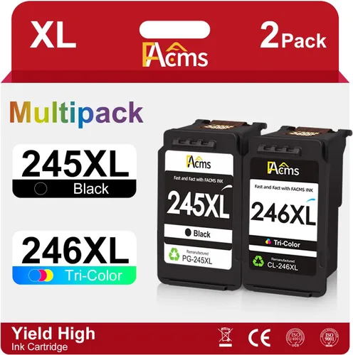 Cartucho de tinta remanufacturado 245XL 246XL Combo Pack de repuesto para Canon Pg-245Xl Cl-246Xl PG-243 CL-244 para usar con Pixma MX492 MX490