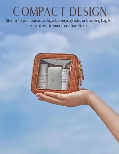 Miniatura 5 de Bolsa de maquillaje transparente Popvibe, estuche de cosméticos de viaje con cremallera, bolsa de aseo transparente con cremallera, organizador