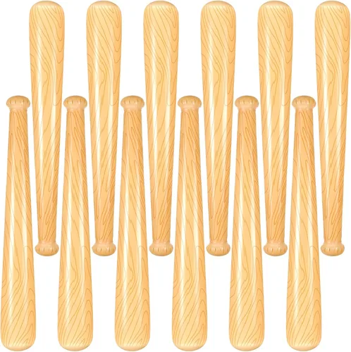 Miniatura 9 de Sotiff Bate de béisbol inflable para niños, 12 unidades, de 29.5 pulgadas, con temática deportiva, color marrón, para fiestas deportivas, regalos