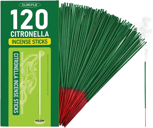 Miniatura 11 de Varillas de incienso de citronela para exterior - 2.5 horas de protección - 16 varillas por caja - Varillas de citronela para acampar, patio, etc