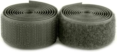 Cinta de velcro de 1 pulgada de ancho, color verde, no adhesiva, de nailon verde, de 1 yarda de longitud, juego de sujetadores de tela para bolsas