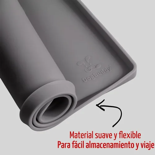 Miniatura 6 de DogBuddy Tapete antideslizante para la comida y el agua de perros y mascotas, impermeable, de silicona, con bordes, L (24 x 16 pulgadas) gris oscuro