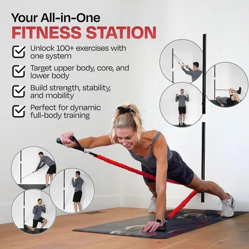 Miniatura 4 de Aluminum Wall-Mounted Anchor Fitness System - Adjustable, Multi-Functional, Space Saving Home Gym Solution for Strength Training, Workout Goals