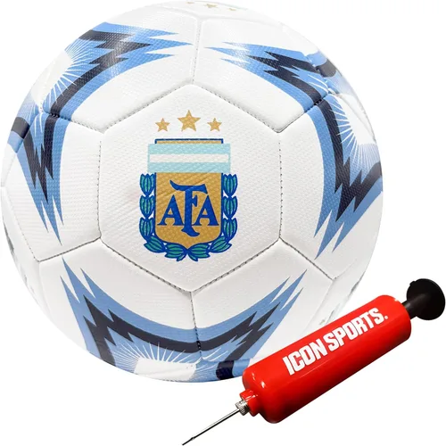 Miniatura 20 de Icon Sports Balón de fútbol de la Asociación Argentina de Fútbol con licencia Messi-Blanco