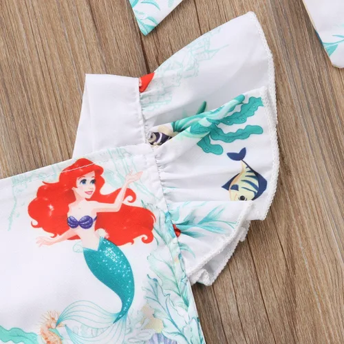 Miniatura 6 de Conjunto de 2 piezas de ropa de verano con estampado floral y manga abombada para bebé niña