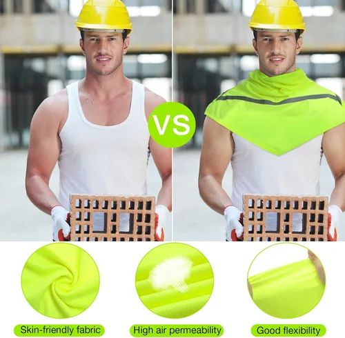 Miniatura 3 de Pasamontañas de verano de 4 piezas, protección solar, pasamontañas de cara completa con tira reflectante, refrescante, transpirable, cubre cuello
