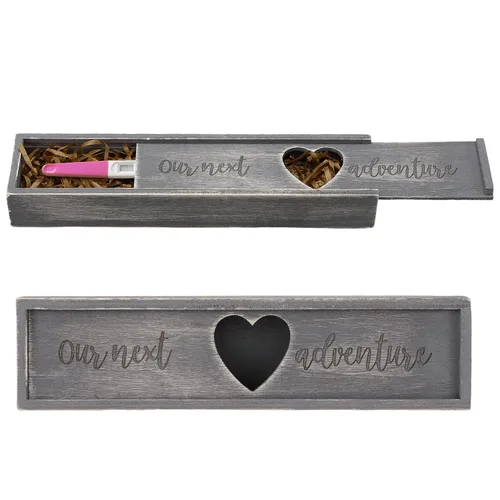Miniatura 7 de Barydat Caja de regalo de prueba de embarazo, caja de recuerdo, anuncio de embarazo para esposo, anuncios de revelación de bebés de madera, ideas