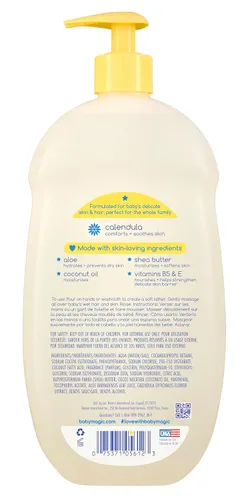 Miniatura 2 de Baby Magic Jabón hidratante para el cabello y el cuerpo, especialmente formulado para la delicada piel del bebé, sin lágrimas, caléndula y coco, 30