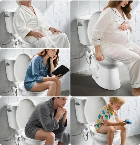 Miniatura 8 de Daul Clean - Accesorio de bidé no eléctrico para asiento de inodoro, boquillas limpias, 3 modos, presión de agua ajustable, accesorio para asiento