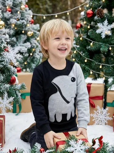 Miniatura 2 de Sudaderas para niños, lindas camisas de elefante, ropa para niños, sudadera con capucha tipo pullover para niños pequeños, sudadera de algodón