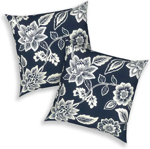 Miniatura 549 de Juego de 2 almohadas para exteriores de 16 x 16 pulgadas, repelentes al agua con interiores, para muebles de patio, hogar, jardín, geometría bohemia