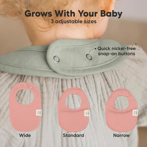 Miniatura 4 de Paquete de 8 baberos orgánicos para niños y niñas, baberos de algodón suave para babear y dentición para bebés niñas y niños, extra absorbentes