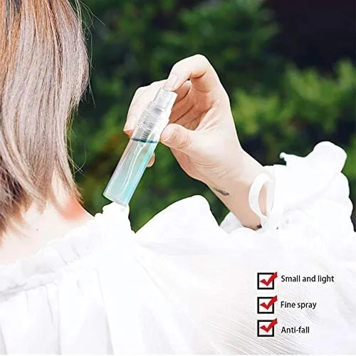 Miniatura 7 de Mini botella de aerosol de plástico transparente, botella de perfume vacía portátil, muestra recargable, botella atomizadora de perfume