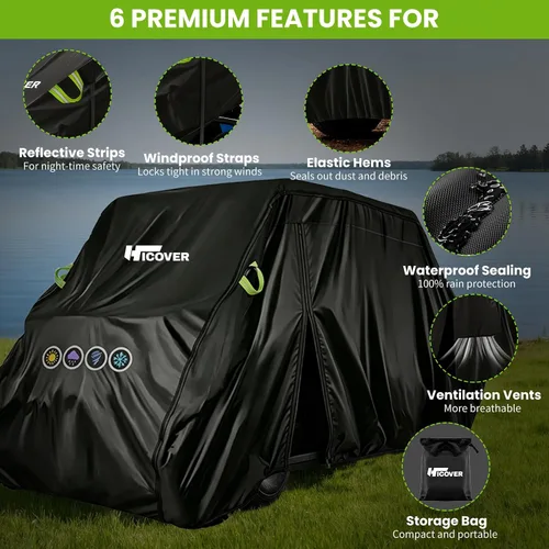 Miniatura 3 de Funda Oxford UTV 600D resistente, protección para todo tipo de clima, con rejillas de ventilación y tiras reflectantes para Polaris Ranger 570 500
