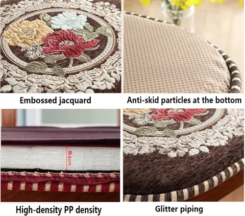 Miniatura 6 de EORNOW Juego de cojines para silla de comedor con lazos, juego de 1/2/4, almohadillas antideslizantes para silla de comedor con funda extraíble