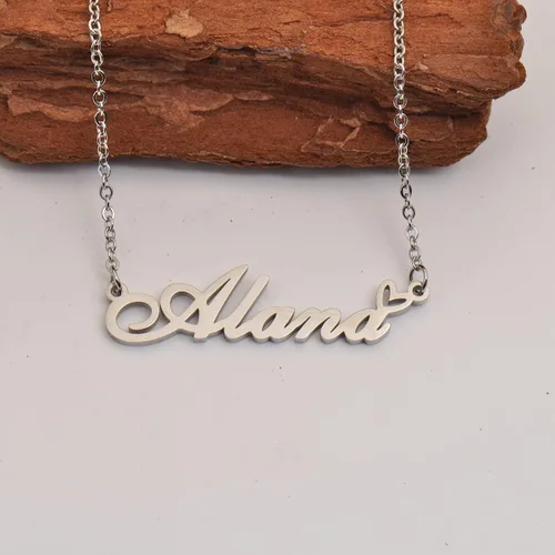 Miniatura 3 de Collar con nombre personalizado con corazón, collar con nombre personalizado para mujer, collar de moda personal, el mejor regalo para niña, madre