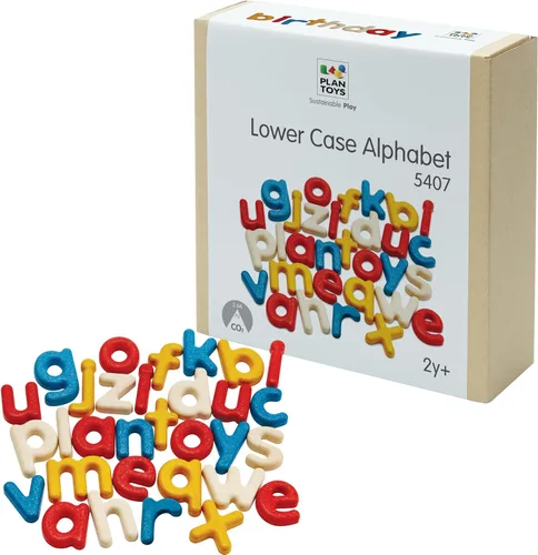 PlanToys® Juego de aprendizaje de madera con alfabeto en minúsculas para niños a partir de 3 años | Recurso educativo Montessori para