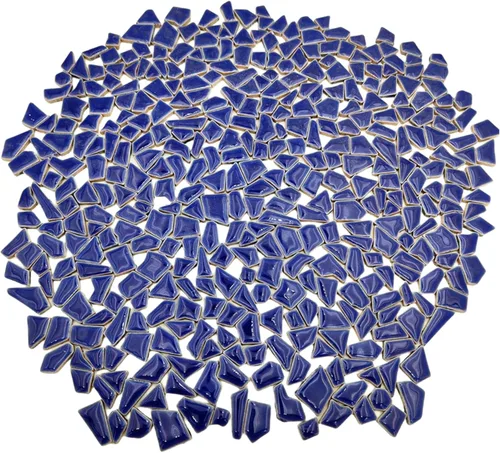 Miniatura 14 de Azulejos de mosaico de cerámica irregulares de 1.1 libras, piezas de mosaico, piedras para hacer mosaicos, manualidades, pasatiempos, artes, Amarillo