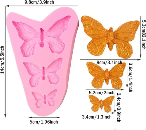Miniatura 5 de Moldes de silicona de mariposa - Mini moldes de fondant de mariposa para herramientas de decoración de pasteles