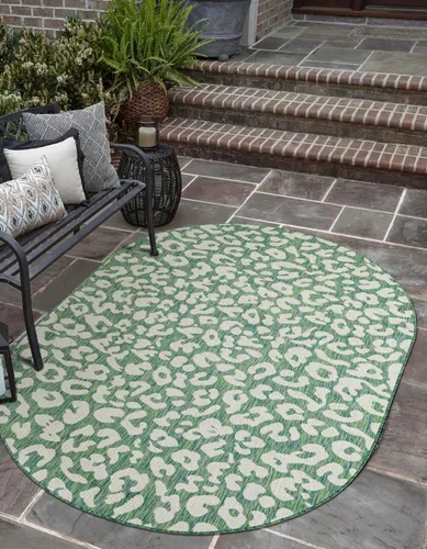Miniatura 53 de Unique Loom Outdoor Safari Collection Alfombra de área - Leopardo (4 pies 1 pulgada x 6 pies 1 pulgada rectangular, gris claro/gris)