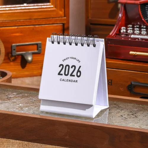 Miniatura 4 de Mini calendario de escritorio 2026-2027 - enero de 2026 hasta junio de 2027, calendario de escritorio pequeño, mini calendario diario de 8.82 oz/m²