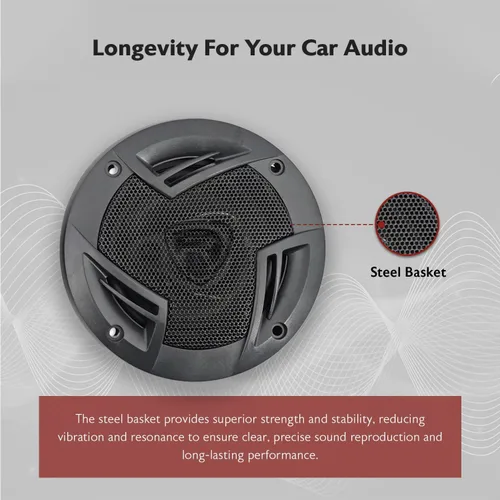 Miniatura 8 de Rockville RV4.3A - Altavoces de coche de 3 vías de 4 pulgadas, 500 W, 4 ohmios, woofer de polipropileno, envolvente de goma de butilo, con rejillas
