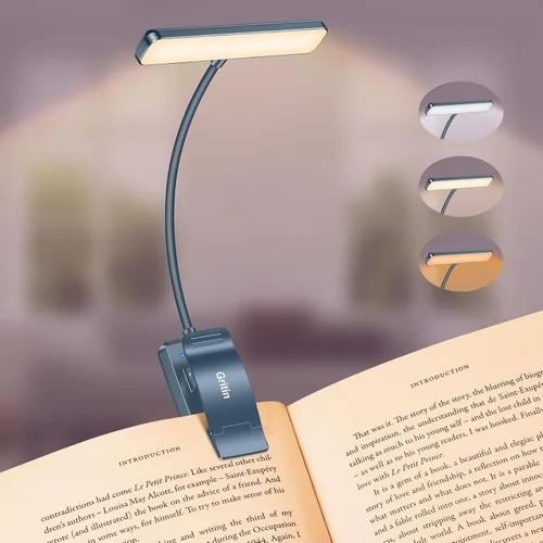 Miniatura 19 de Gritin Luz de Lectura Recargable de 19 LED para Leer en la Cama con Función de Memoria, Cuidado de los Ojos, 3 Temperaturas de Color, Brillo