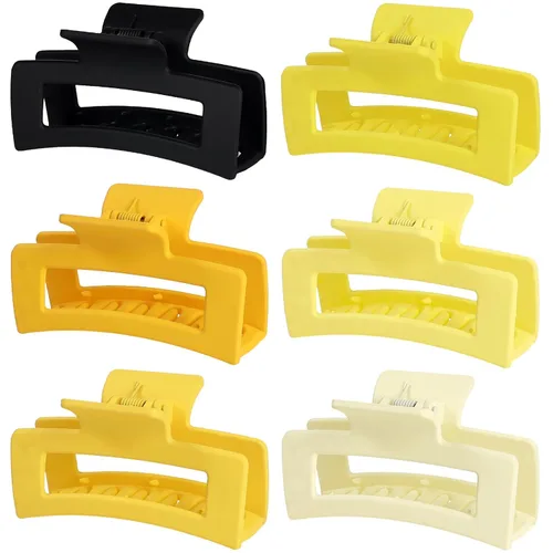 Miniatura 14 de Sisiaipu Pinzas para el Cabello, Pinzas Medianas de 3.5 Pulgadas, Paquete de 6 para Mujeres y Niñas - Accesorios para el Cabello Color Ámbar