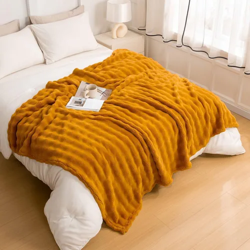 Miniatura 15 de YUSOKI - Manta de forro polar 3D con burbujas Felpa ultrasuave y esponjosa de 13.44 oz/m² Manta ligera y acogedora para sofá cama Para todas