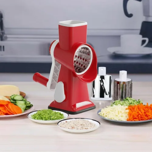 Miniatura 6 de YOUCZON Rallador rotativo de queso multiusos de acero inoxidable, rallador de queso con asa, rallador sin esfuerzo de zanahorias, papas, verduras