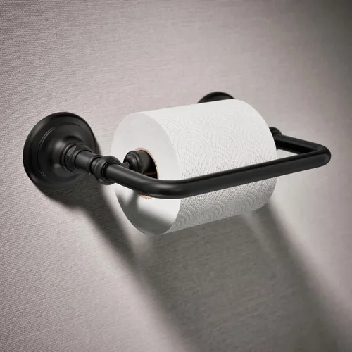 Miniatura 3 de Kohler K-72573 Artifacts - Soporte horizontal para pañuelos de barra única, color negro mate Mate negro