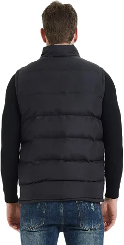 Miniatura 2 de MADHERO Chaleco acolchado con cuello alto acolchado sin mangas para hombre