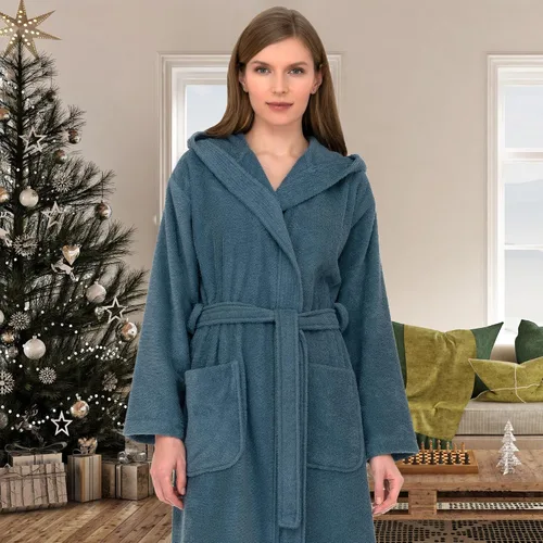 Miniatura 4 de TowelSelections Bata de baño con capucha de algodón de alta calidad para mujer, batas de tela de rizo suave para mujer, XS-3X