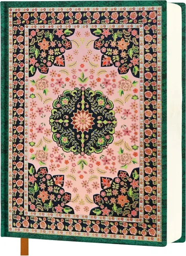 Mlife Cuaderno grueso A5 en blanco, 288 páginas A5, papel liso de 4.23 oz/m², cuaderno de bocetos vintage de tapa dura con estampado floral dorado