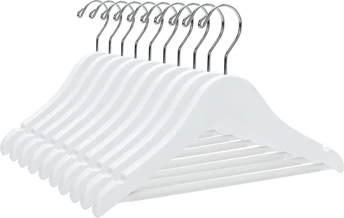 Perchas de madera de calidad para niños de 12 pulgadas, paquete de 20 perchas para bebés, perchas para niños con barra para pantalones, muescas,