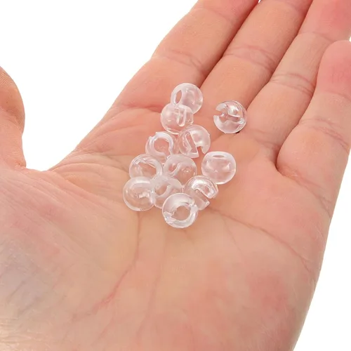 Miniatura 3 de Luxshiny 12 unidades de tope de cadena transparente con cuentas, persianas enrollables para control de ciegas, bola de bloqueo para persianas