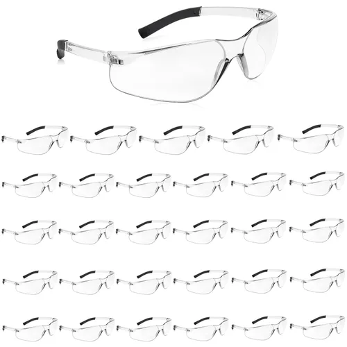 Miniatura 16 de Salfboy Juego de 30 gafas de seguridad tintadas con resistencia a arañazos ANSI Z87.1, gafas de protección ocular resistentes a arañazos para 118-30