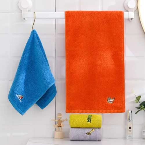 Miniatura 3 de sense gnosis Toallas faciales de 100% algodón para niños, toallas de dedo para baño, juego de toallas bordadas con animales para niños y toallitas