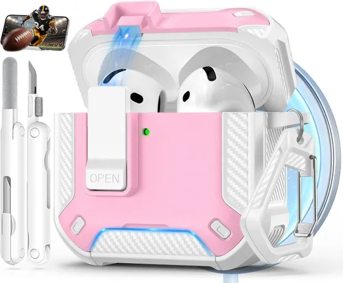 Miniatura 26 de Funda para AirPods Pro de 2 generación con soporte para teléfono, diseño de interruptor automático de protección completa contra caídas con kit