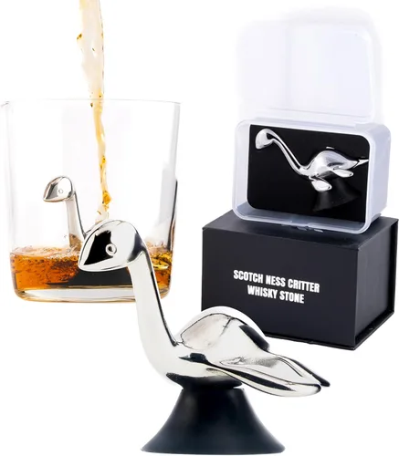 Miniatura 10 de Loch Ness Whisky Chilling Stone - Cubo de hielo reutilizable de acero inoxidable Accesorio de barra novedoso para los amantes del Día del Padre