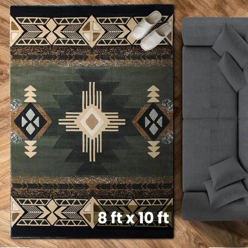 Miniatura 77 de YHSF South West - alfombra estilo nativo americano del suroeste C318 - fácil de limpiar, gruesa, suave, duradera, alfombra inspirada en tribus