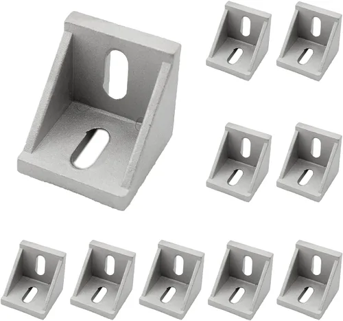 Miniatura 18 de Paquete de 10 soportes de esquina de perfil de aluminio, cierre de junta de ángulo recto en forma de L, conector para perfil de extrusión