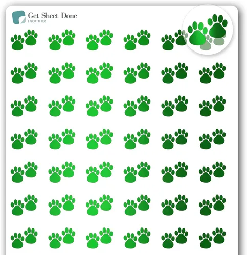 Miniatura 12 de Paw - Calcomanías para planificador de mascotas, 54 láminas doradas (1/2 pulgadas), recordatorio de medicamentos para el cuidado de perros y gatos
